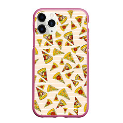 Чехол iPhone 11 Pro матовый Pizza Love, цвет: 3D-малиновый