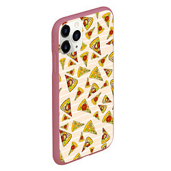 Чехол iPhone 11 Pro матовый Pizza Love, цвет: 3D-малиновый — фото 2