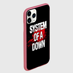 Чехол iPhone 11 Pro матовый System of a Down Blood, цвет: 3D-малиновый — фото 2