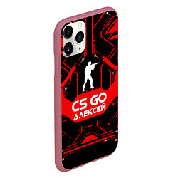 Чехол iPhone 11 Pro матовый CS:GO - Алексей, цвет: 3D-малиновый — фото 2