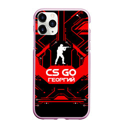 Чехол iPhone 11 Pro матовый CS:GO - Георгий, цвет: 3D-розовый