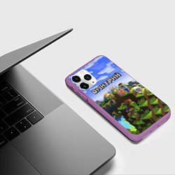 Чехол iPhone 11 Pro матовый Майнкрафт: Дмитрий, цвет: 3D-фиолетовый — фото 2