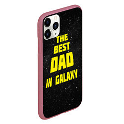 Чехол iPhone 11 Pro матовый The Best Dad in Galaxy, цвет: 3D-малиновый — фото 2