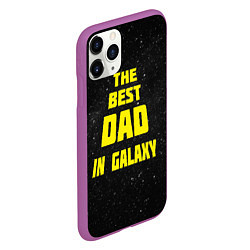 Чехол iPhone 11 Pro матовый The Best Dad in Galaxy, цвет: 3D-фиолетовый — фото 2