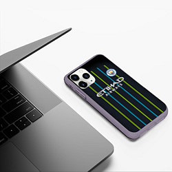 Чехол iPhone 11 Pro матовый FC Manchester City: Away 18/19, цвет: 3D-серый — фото 2