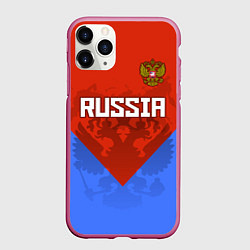 Чехол iPhone 11 Pro матовый Russia Red & Blue, цвет: 3D-малиновый