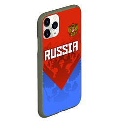 Чехол iPhone 11 Pro матовый Russia Red & Blue, цвет: 3D-темно-зеленый — фото 2