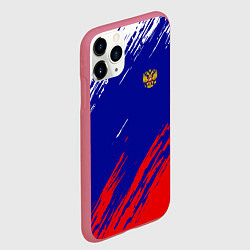 Чехол iPhone 11 Pro матовый RUSSIA SPORT, цвет: 3D-малиновый — фото 2