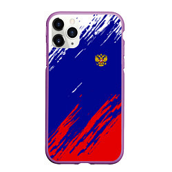 Чехол iPhone 11 Pro матовый RUSSIA SPORT, цвет: 3D-фиолетовый