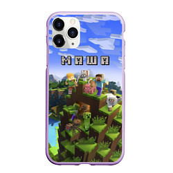 Чехол iPhone 11 Pro матовый Minecraft: Маша, цвет: 3D-сиреневый