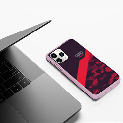 Чехол iPhone 11 Pro матовый Audi: Red Pixel, цвет: 3D-розовый — фото 2