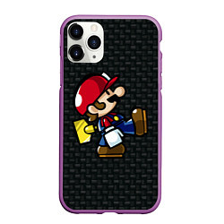 Чехол iPhone 11 Pro матовый Super Mario: Black Brick, цвет: 3D-фиолетовый