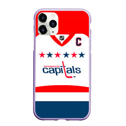 Чехол iPhone 11 Pro матовый Washington Capitals: Ovechkin White, цвет: 3D-светло-сиреневый