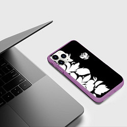 Чехол iPhone 11 Pro матовый Russia: B&W Floral, цвет: 3D-фиолетовый — фото 2