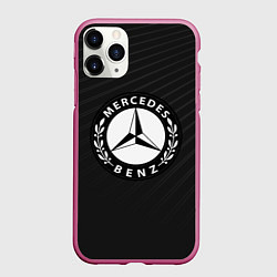 Чехол iPhone 11 Pro матовый Mercedes-Benz, цвет: 3D-малиновый