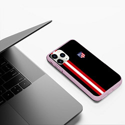 Чехол iPhone 11 Pro матовый FC Atletico Madrid: Red Line, цвет: 3D-розовый — фото 2