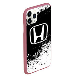 Чехол iPhone 11 Pro матовый Honda: Black Spray, цвет: 3D-малиновый — фото 2