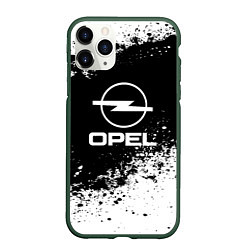 Чехол iPhone 11 Pro матовый Opel: Black Spray, цвет: 3D-темно-зеленый