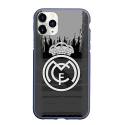 Чехол iPhone 11 Pro матовый FC Real Madrid: Grey Abstract