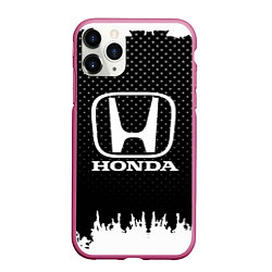 Чехол iPhone 11 Pro матовый Honda: Black Side, цвет: 3D-малиновый