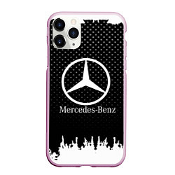 Чехол iPhone 11 Pro матовый Mercedes-Benz: Black Side, цвет: 3D-розовый