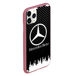 Чехол iPhone 11 Pro матовый Mercedes-Benz: Black Side, цвет: 3D-малиновый — фото 2