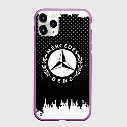 Чехол iPhone 11 Pro матовый Mercedes-Benz: Black Side, цвет: 3D-фиолетовый