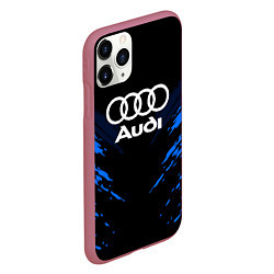 Чехол iPhone 11 Pro матовый Audi: Blue Anger, цвет: 3D-малиновый — фото 2