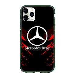 Чехол iPhone 11 Pro матовый Mercedes-Benz: Red Anger, цвет: 3D-темно-зеленый