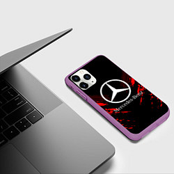 Чехол iPhone 11 Pro матовый Mercedes-Benz: Red Anger, цвет: 3D-фиолетовый — фото 2
