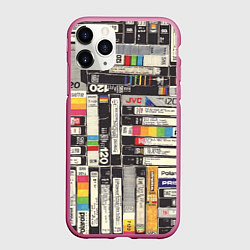 Чехол iPhone 11 Pro матовый VHS-кассеты, цвет: 3D-малиновый