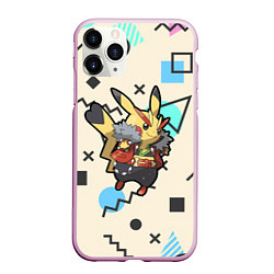 Чехол iPhone 11 Pro матовый Pikachu Geometry, цвет: 3D-розовый