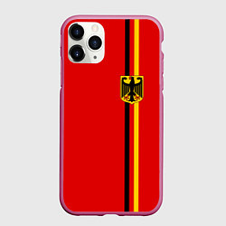 Чехол iPhone 11 Pro матовый Германия, цвет: 3D-малиновый