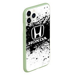 Чехол iPhone 11 Pro матовый Honda: Black Spray, цвет: 3D-салатовый — фото 2