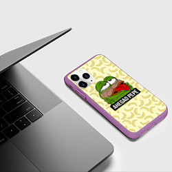 Чехол iPhone 11 Pro матовый Ahegao Pepe, цвет: 3D-фиолетовый — фото 2