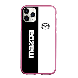 Чехол iPhone 11 Pro матовый Mazda B&W, цвет: 3D-малиновый