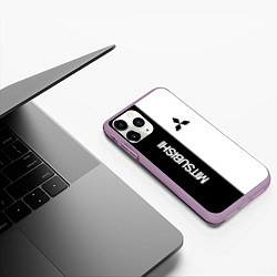Чехол iPhone 11 Pro матовый Mitsubishi B&W, цвет: 3D-сиреневый — фото 2