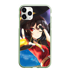 Чехол iPhone 11 Pro матовый Megumin, цвет: 3D-салатовый