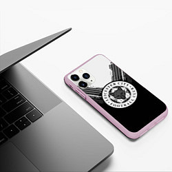 Чехол iPhone 11 Pro матовый FC Leicester City: Black Style, цвет: 3D-розовый — фото 2