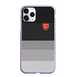 Чехол iPhone 11 Pro матовый ФК Арсенал: Серый стиль, цвет: 3D-светло-сиреневый