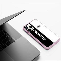 Чехол iPhone 11 Pro матовый Subaru B&W, цвет: 3D-розовый — фото 2