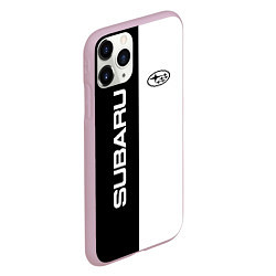 Чехол iPhone 11 Pro матовый Subaru B&W, цвет: 3D-розовый — фото 2