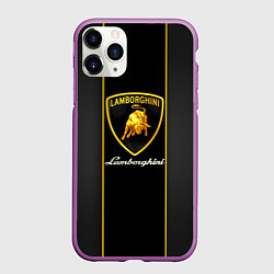 Чехол iPhone 11 Pro матовый Lamborghini Luxury, цвет: 3D-фиолетовый