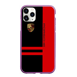 Чехол iPhone 11 Pro матовый Porsche: Red Sport, цвет: 3D-фиолетовый