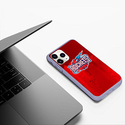Чехол iPhone 11 Pro матовый Rockets NBA, цвет: 3D-светло-сиреневый — фото 2