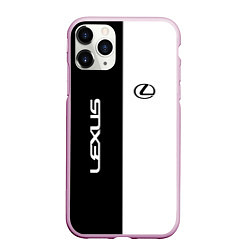 Чехол iPhone 11 Pro матовый Lexus: Black & White, цвет: 3D-розовый