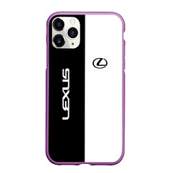 Чехол iPhone 11 Pro матовый Lexus: Black & White, цвет: 3D-фиолетовый