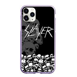 Чехол iPhone 11 Pro матовый Slayer: Dark Skulls, цвет: 3D-светло-сиреневый