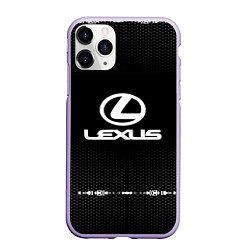 Чехол iPhone 11 Pro матовый Lexus: Black Abstract, цвет: 3D-светло-сиреневый