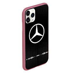 Чехол iPhone 11 Pro матовый Mercedes: Black Abstract, цвет: 3D-малиновый — фото 2